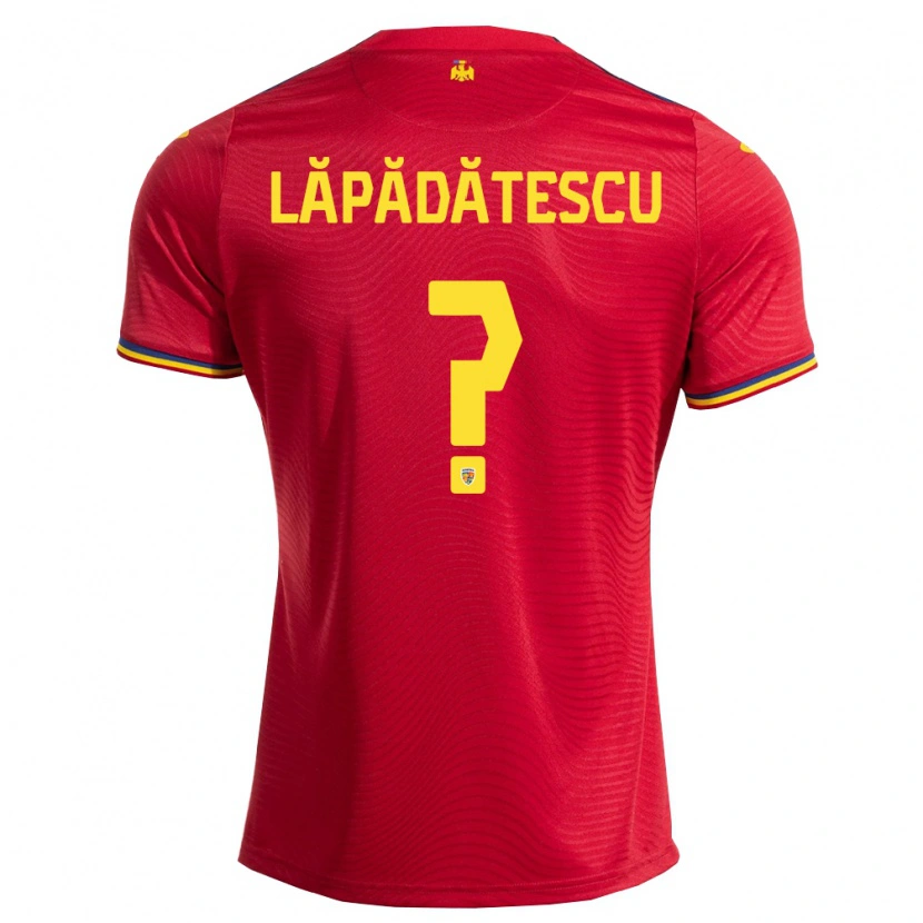 Danxen Men Romania Robert Lăpădătescu #0 Red Navy Yellow Away Jersey 26-28 T-Shirt