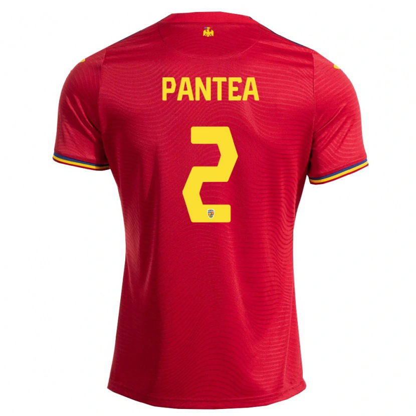 Danxen Men Romania Alexandru Pantea #2 Red Navy Yellow Away Jersey 26-28 T-Shirt