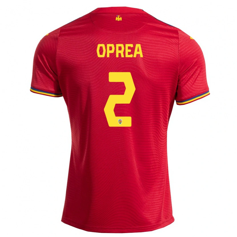 Danxen Men Romania Olivia Oprea #2 Red Navy Yellow Away Jersey 26-28 T-Shirt