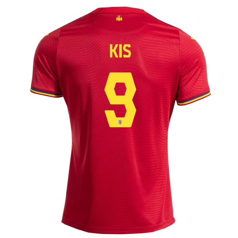 Danxen Men Romania Anita Kis #9 Red Navy Yellow Away Jersey 26-28 T-Shirt