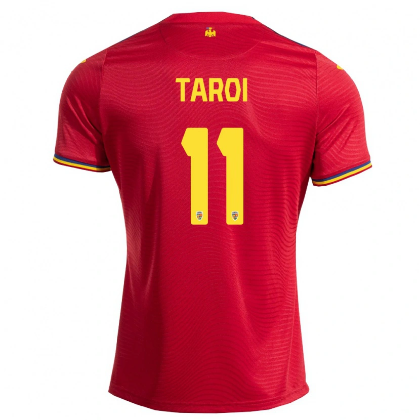 Danxen Men Romania Denis Țăroi #11 Red Navy Yellow Away Jersey 26-28 T-Shirt