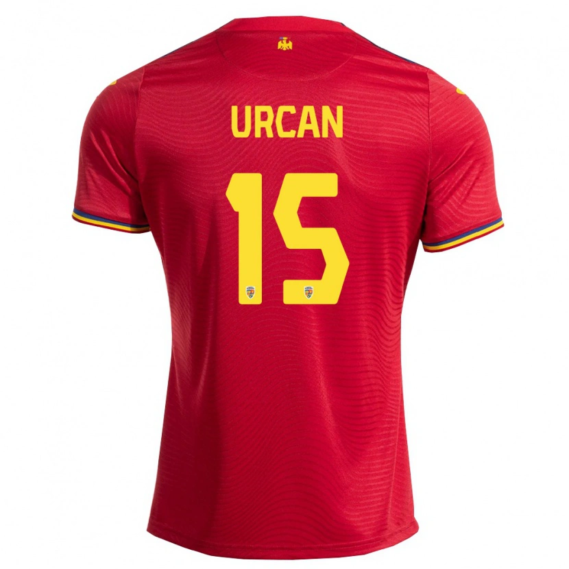 Danxen Men Romania Alex Urcan #15 Red Navy Yellow Away Jersey 26-28 T-Shirt