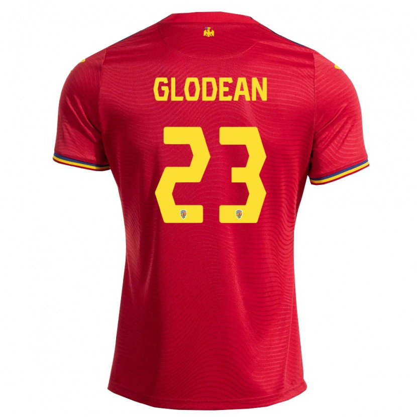 Danxen Men Romania Alexandru Glodean #23 Red Navy Yellow Away Jersey 26-28 T-Shirt