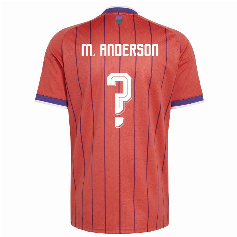 Danxen Men Scotland Matthew Anderson #0 Orange Purple Away Jersey 26-28 T-Shirt