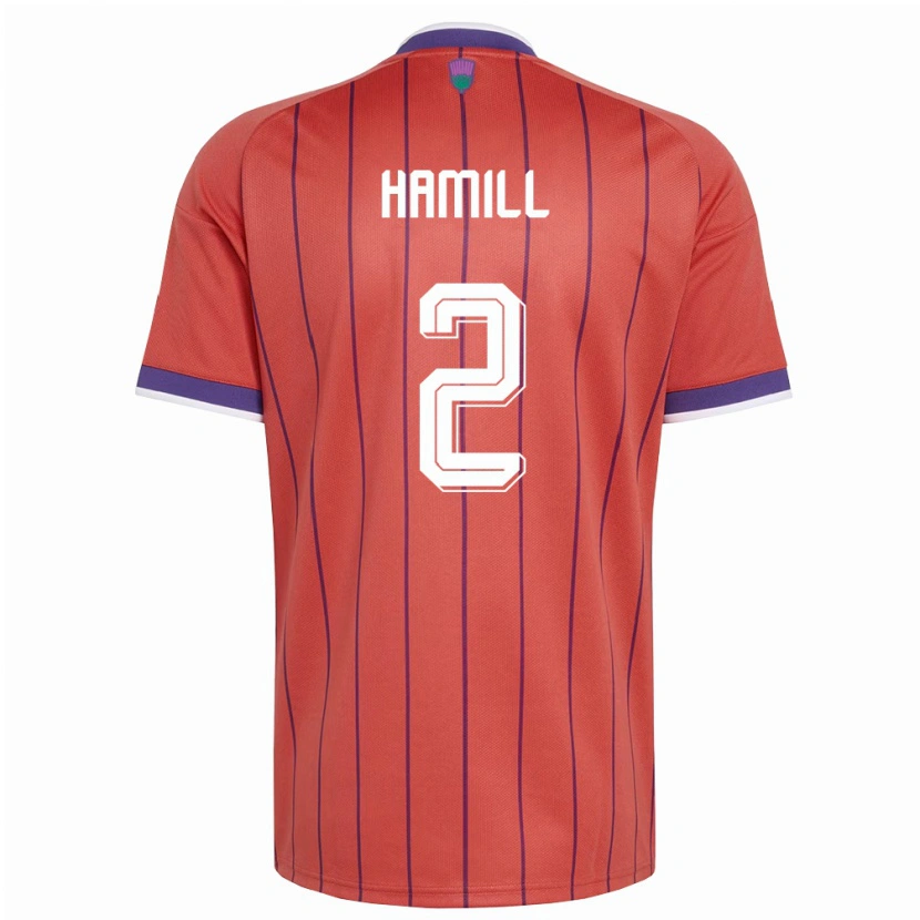 Danxen Men Scotland Callan Hamill #2 Orange Purple Away Jersey 26-28 T-Shirt