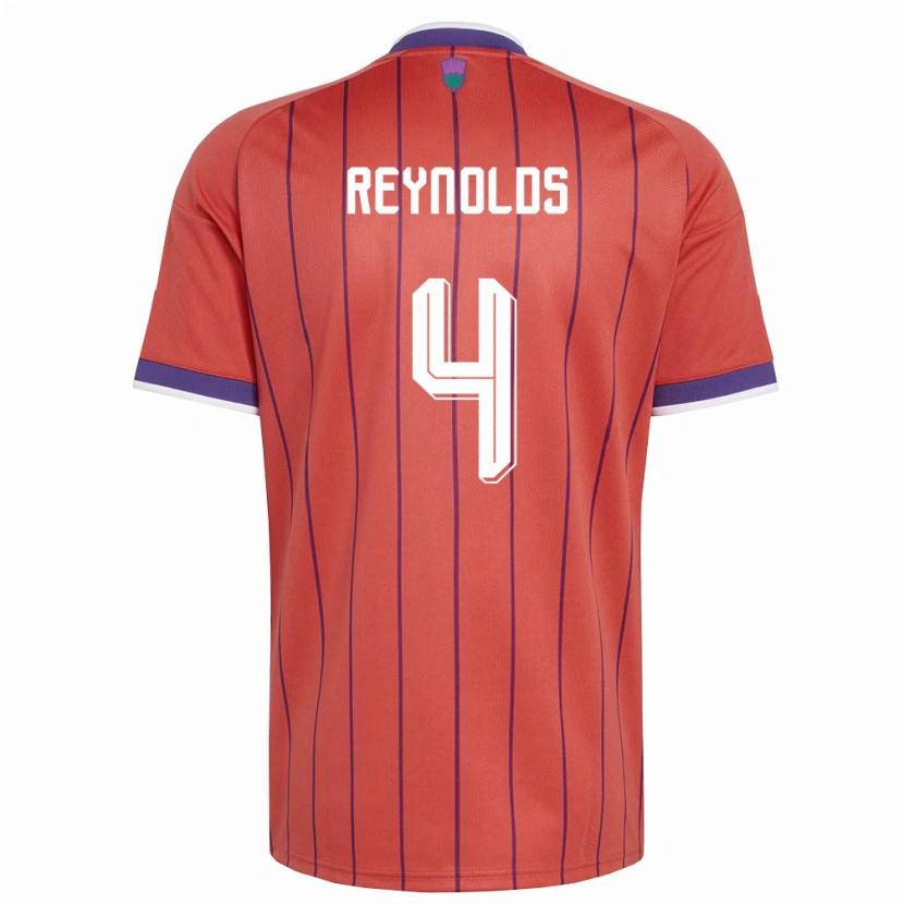 Danxen Men Scotland Nairn Reynolds #4 Orange Purple Away Jersey 26-28 T-Shirt