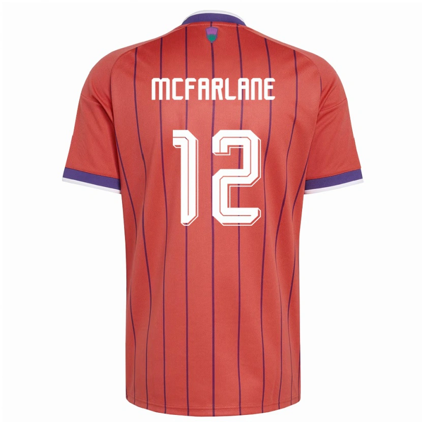 Danxen Men Scotland Liam Mcfarlane #12 Orange Purple Away Jersey 26-28 T-Shirt
