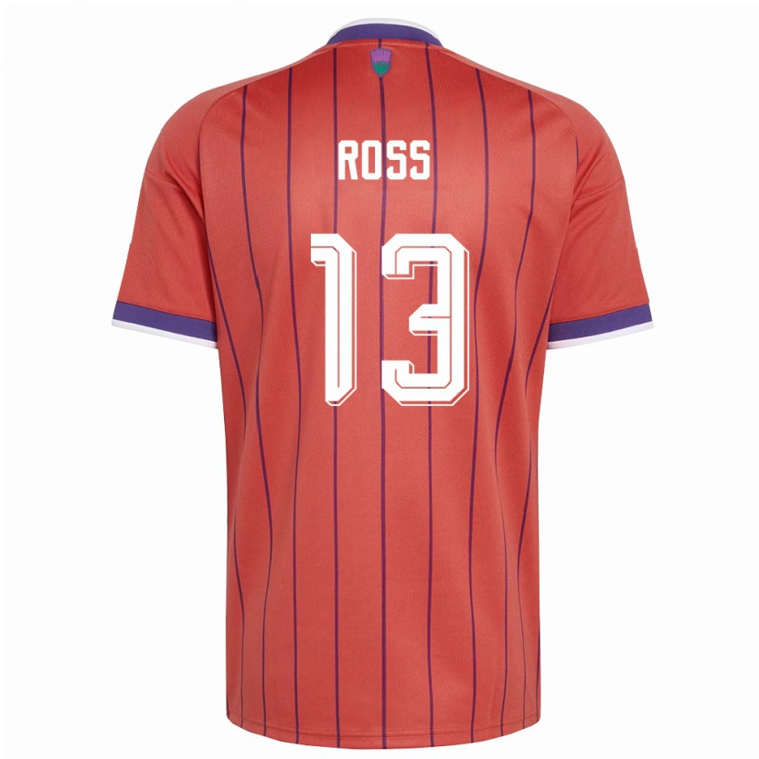 Danxen Men Scotland Jane Ross #13 Orange Purple Away Jersey 26-28 T-Shirt