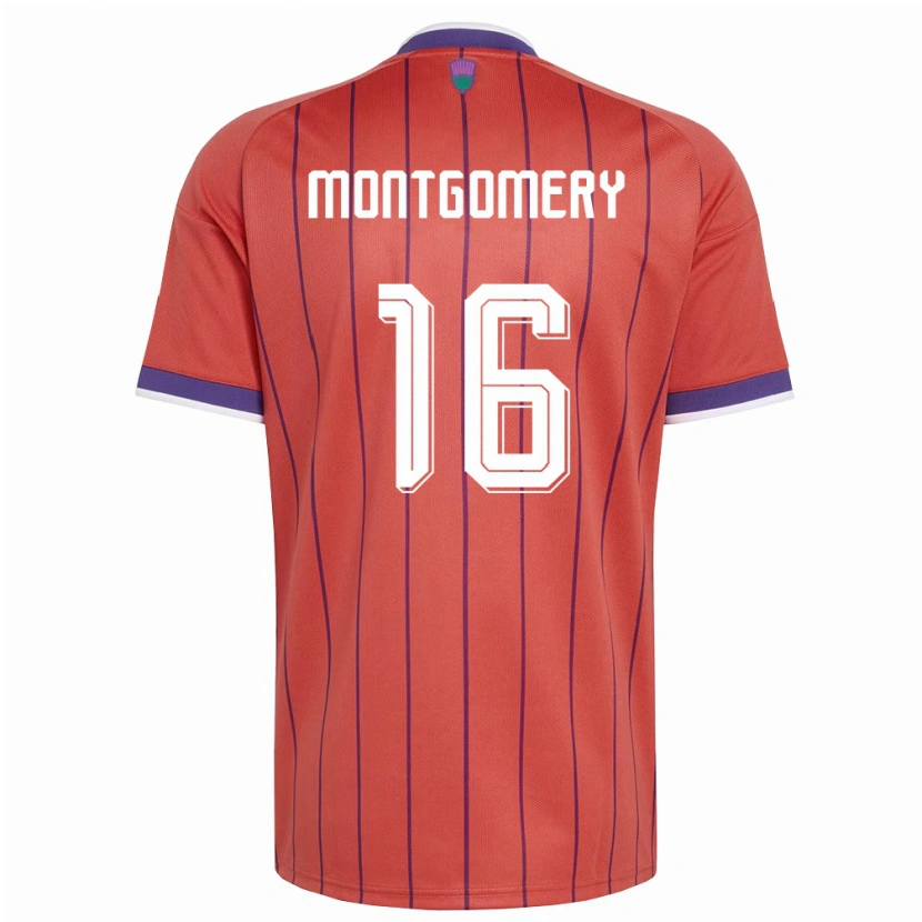 Danxen Men Scotland Kristi Montgomery #16 Orange Purple Away Jersey 26-28 T-Shirt