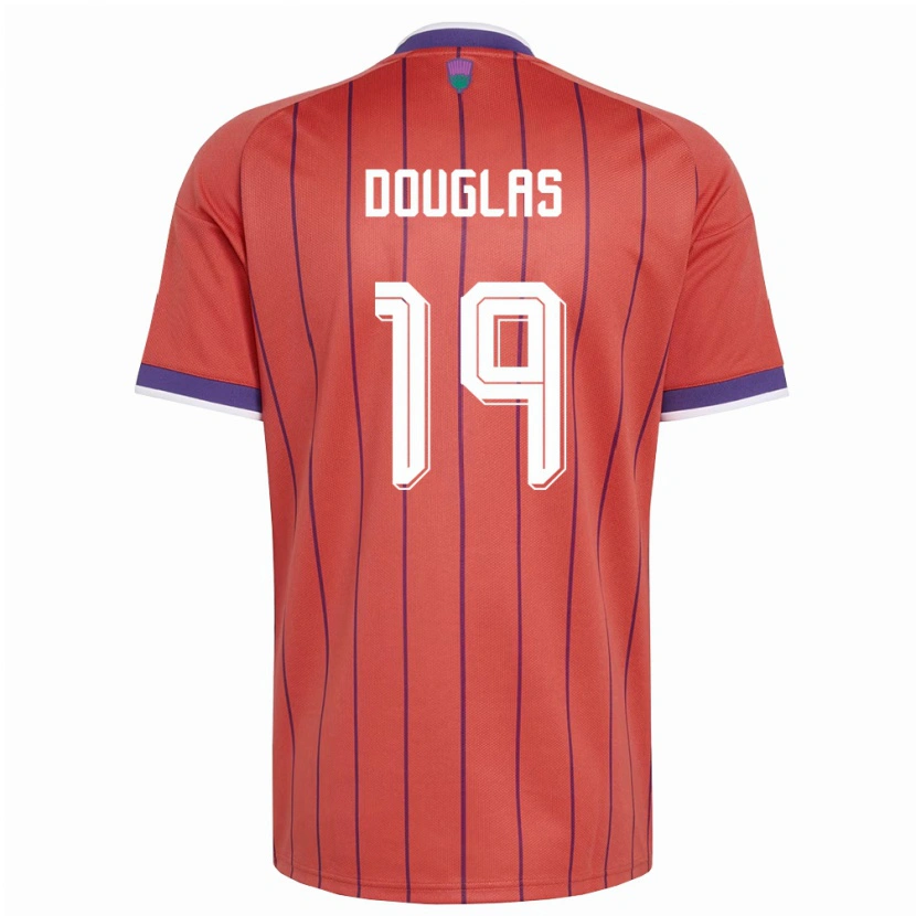 Danxen Men Scotland Luke Douglas #19 Orange Purple Away Jersey 26-28 T-Shirt