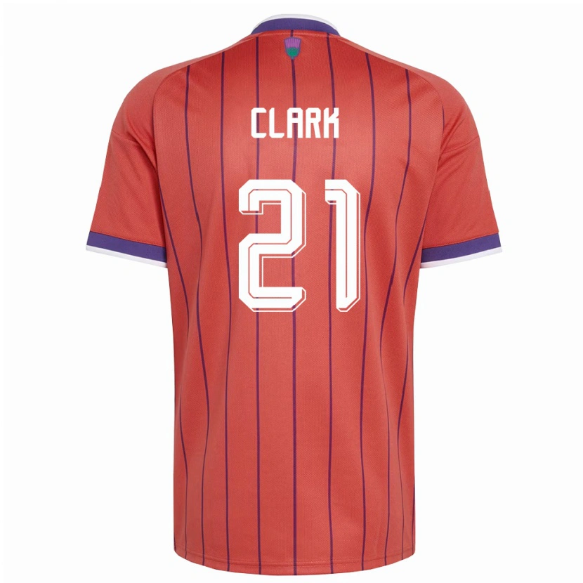 Danxen Men Scotland Zander Clark #21 Orange Purple Away Jersey 26-28 T-Shirt