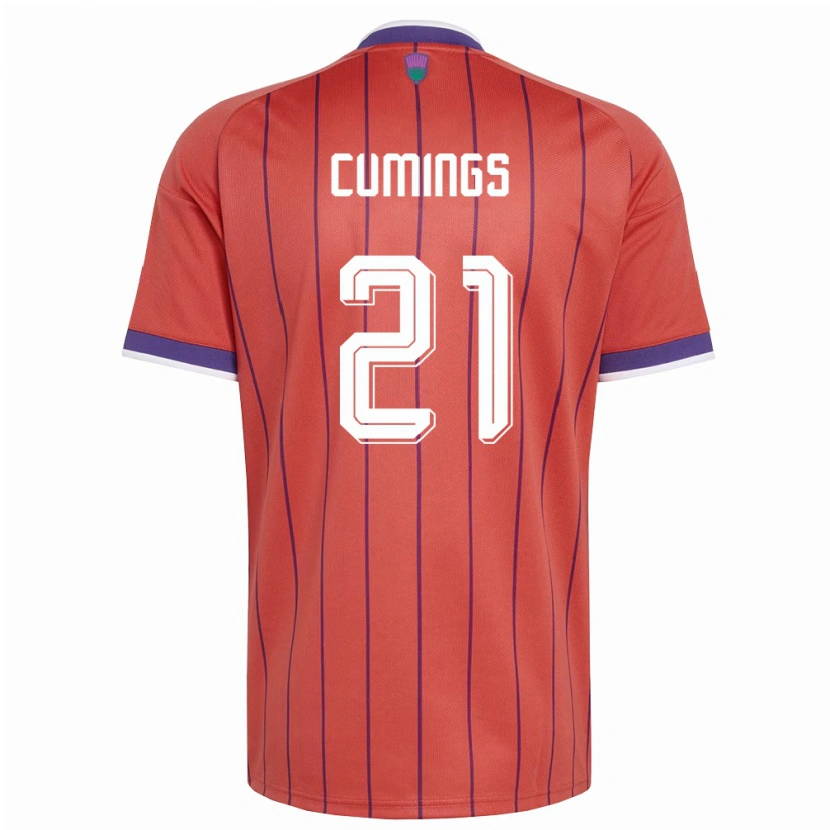 Danxen Men Scotland Eartha Cumings #21 Orange Purple Away Jersey 26-28 T-Shirt