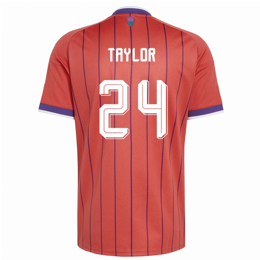 Danxen Men Scotland Greg Taylor #24 Orange Purple Away Jersey 26-28 T-Shirt