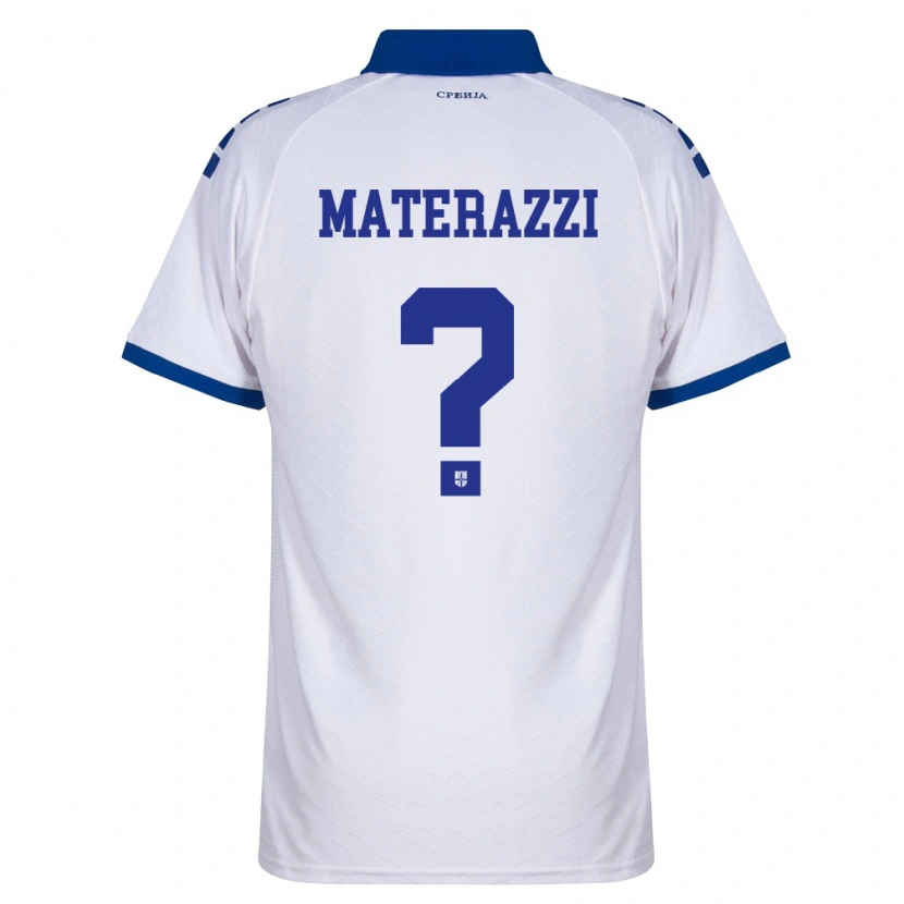 Danxen Men Serbia Gianfilippo Materazzi #0 Navy White Red Away Jersey 26-28 T-Shirt