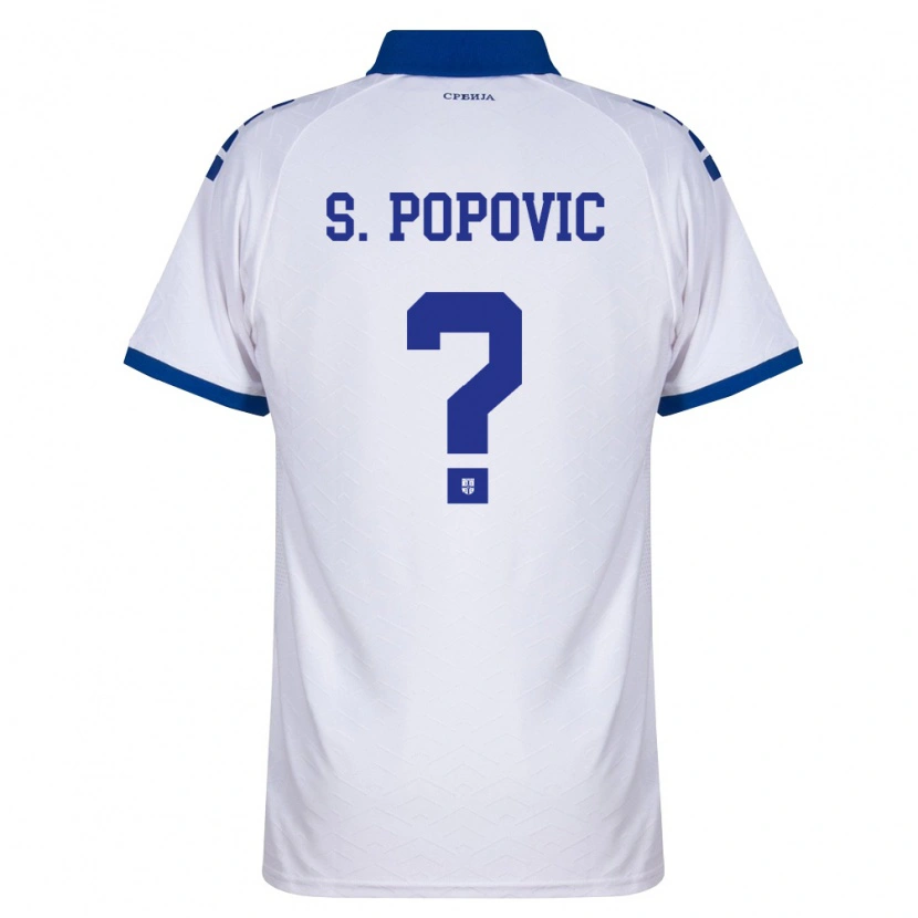 Danxen Men Serbia Strahinja Popovic #0 Navy White Red Away Jersey 26-28 T-Shirt