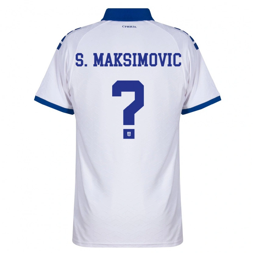 Danxen Men Serbia Strahinja Maksimovic #0 Navy White Red Away Jersey 26-28 T-Shirt