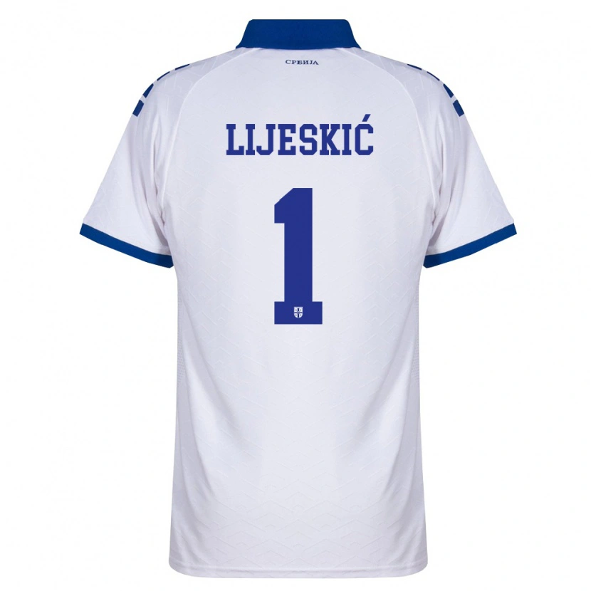 Danxen Men Serbia Luka Lijeskic #1 Navy White Red Away Jersey 26-28 T-Shirt