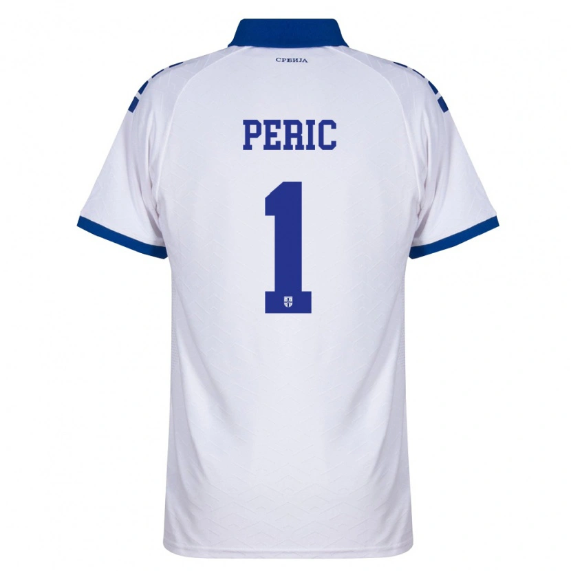 Danxen Men Serbia Strahinja Peric #1 Navy White Red Away Jersey 26-28 T-Shirt