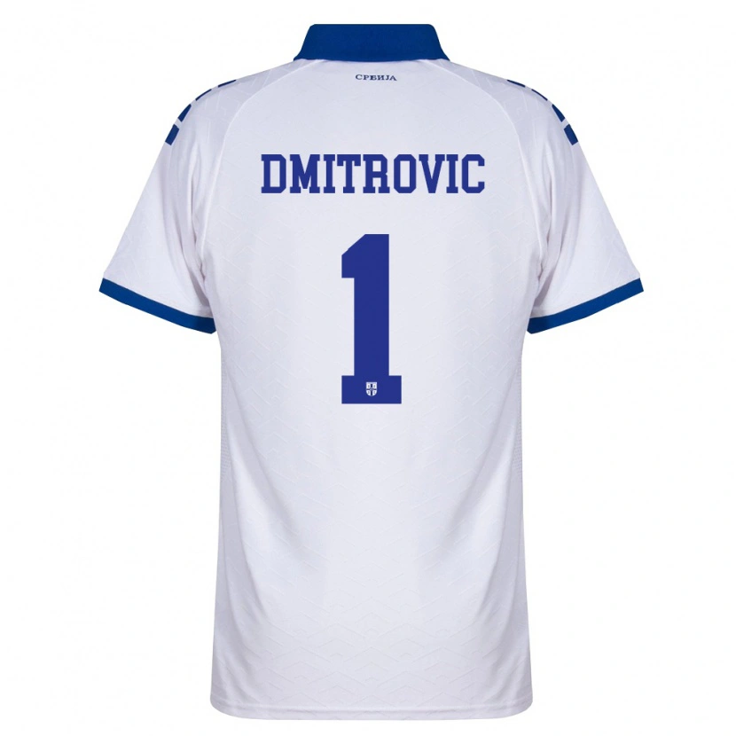 Danxen Men Serbia Marko Dmitrovic #1 Navy White Red Away Jersey 26-28 T-Shirt