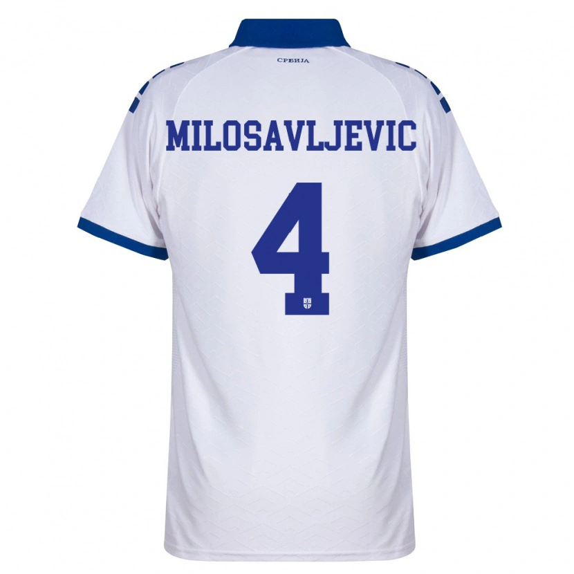 Danxen Men Serbia Veljko Milosavljevic #4 Navy White Red Away Jersey 26-28 T-Shirt