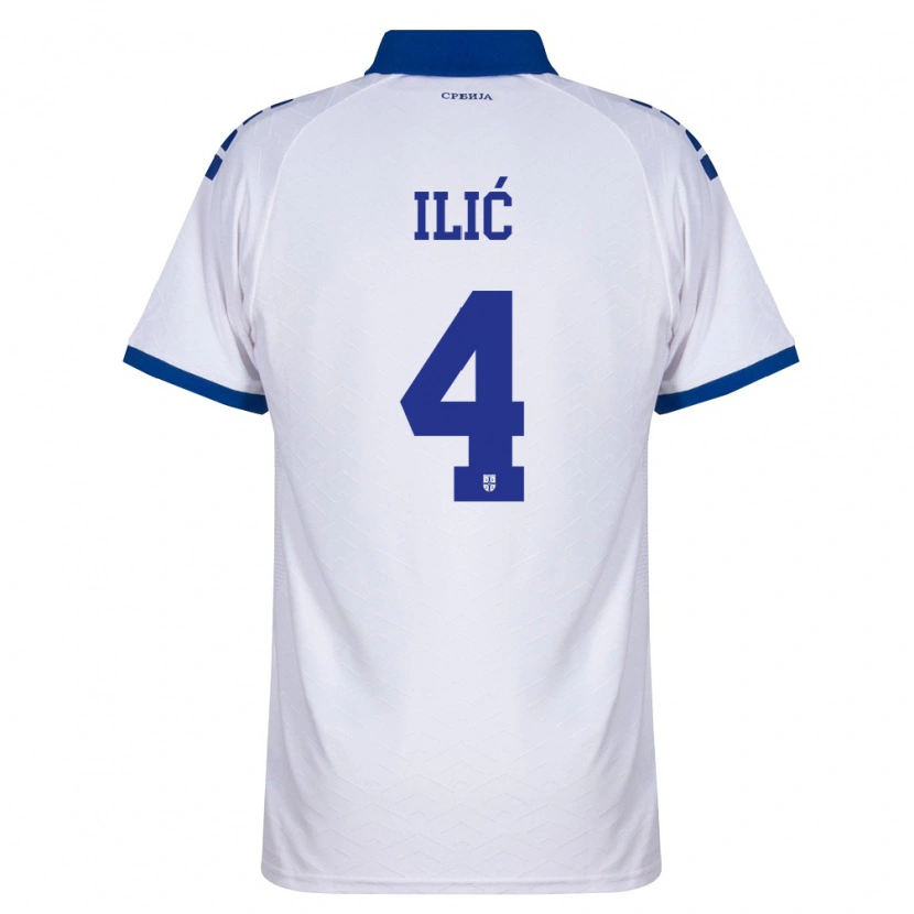 Danxen Men Serbia Marija Ilic #4 Navy White Red Away Jersey 26-28 T-Shirt