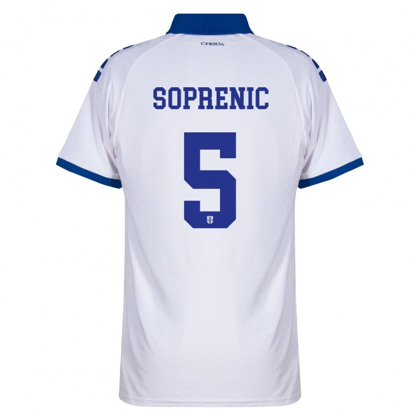 Danxen Men Serbia Milos Soprenic #5 Navy White Red Away Jersey 26-28 T-Shirt