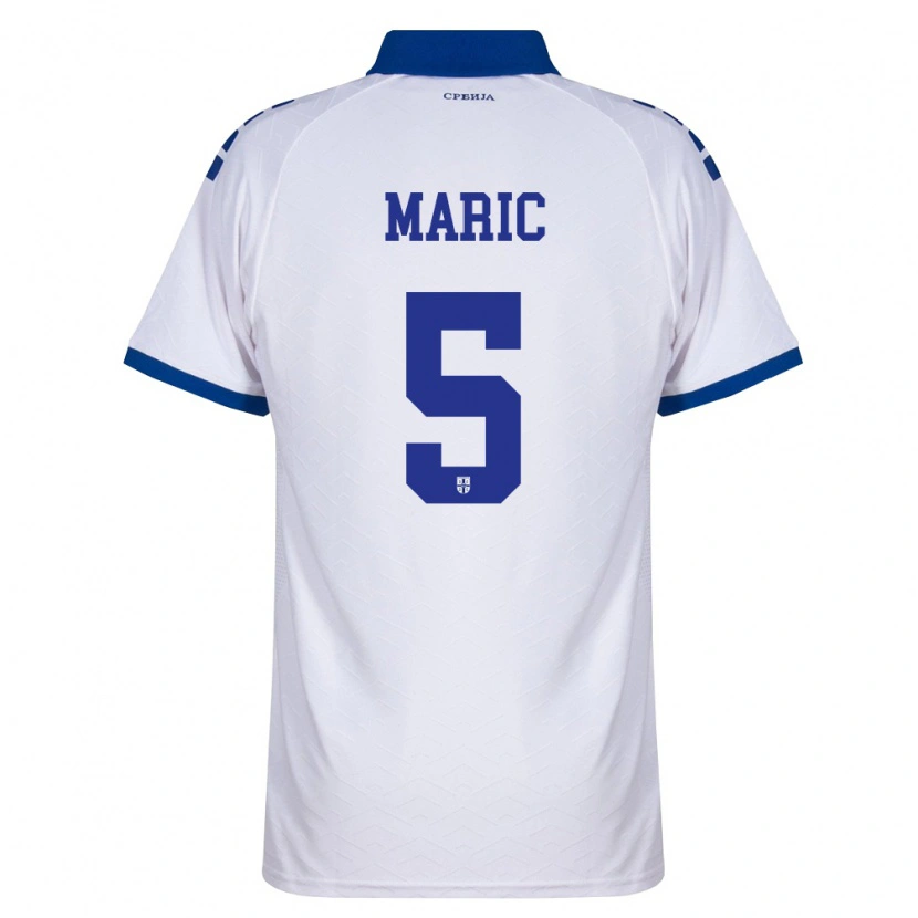 Danxen Men Serbia Andrew Maric #5 Navy White Red Away Jersey 26-28 T-Shirt