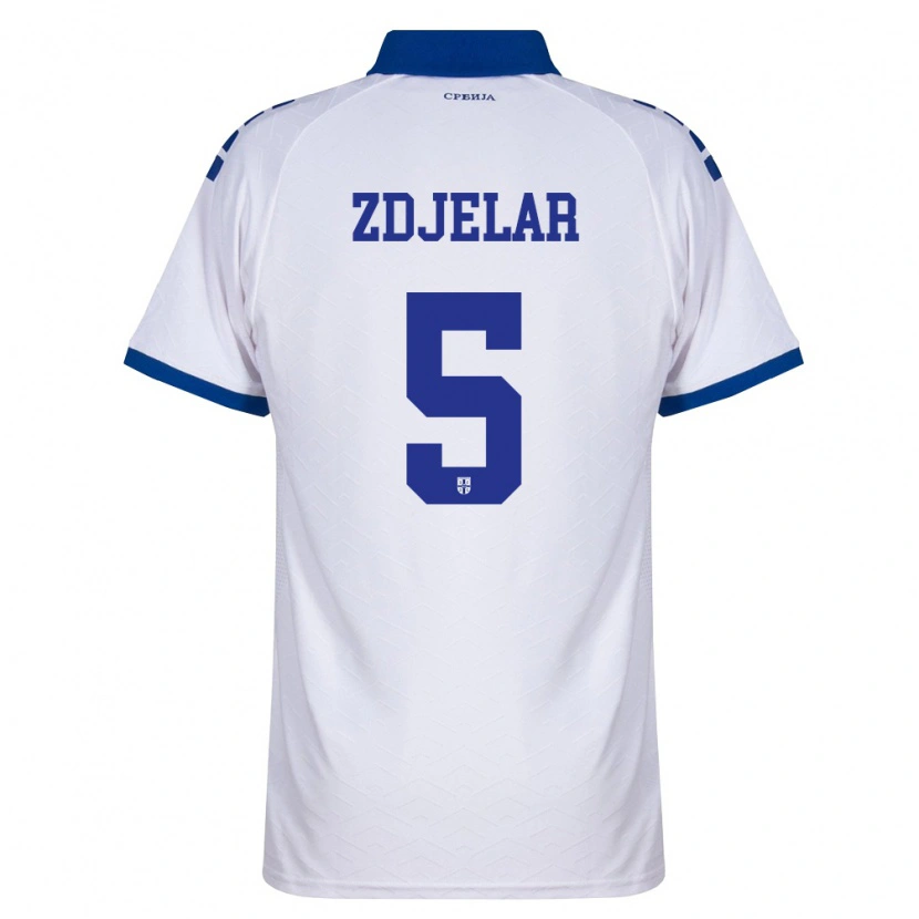 Danxen Men Serbia Sasa Zdjelar #5 Navy White Red Away Jersey 26-28 T-Shirt