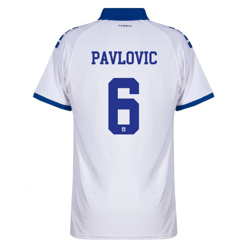 Danxen Men Serbia Andrej Pavlovic #6 Navy White Red Away Jersey 26-28 T-Shirt