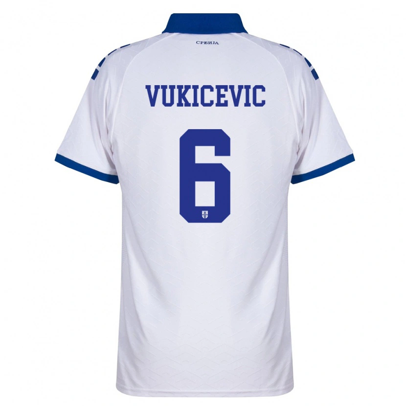 Danxen Men Serbia Aleksej Vukicevic #6 Navy White Red Away Jersey 26-28 T-Shirt