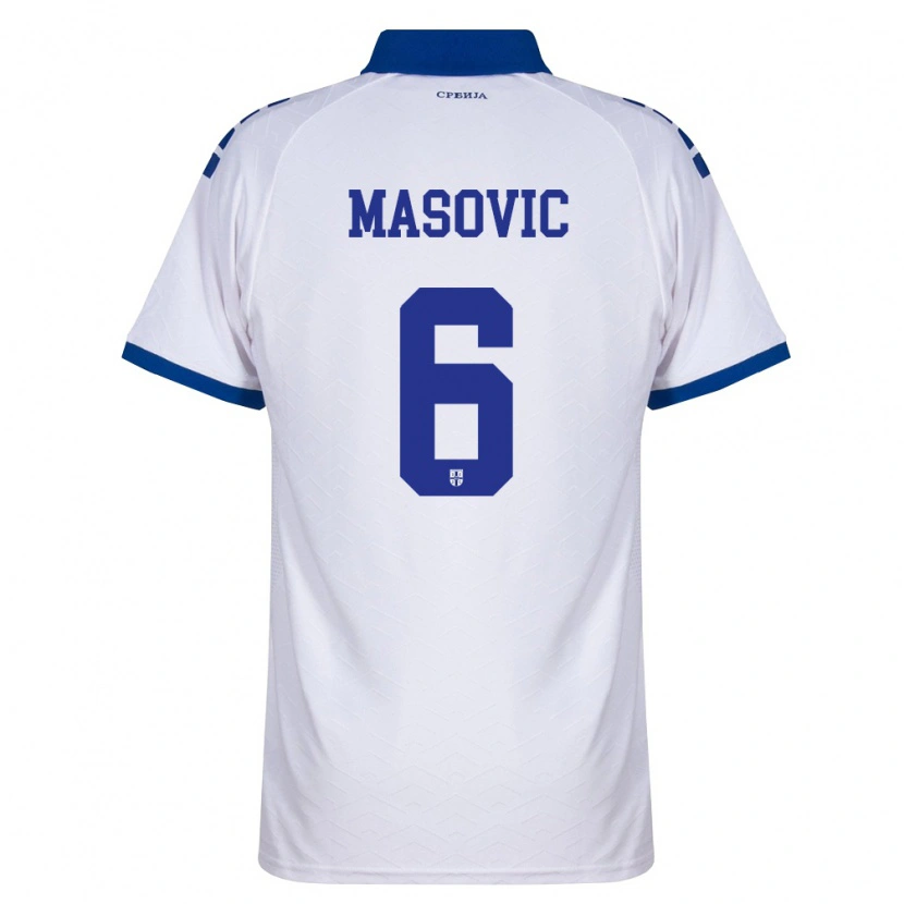 Danxen Men Serbia Erhan Masovic #6 Navy White Red Away Jersey 26-28 T-Shirt