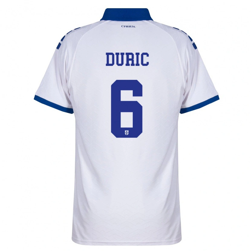 Danxen Men Serbia Andrej Duric #6 Navy White Red Away Jersey 26-28 T-Shirt