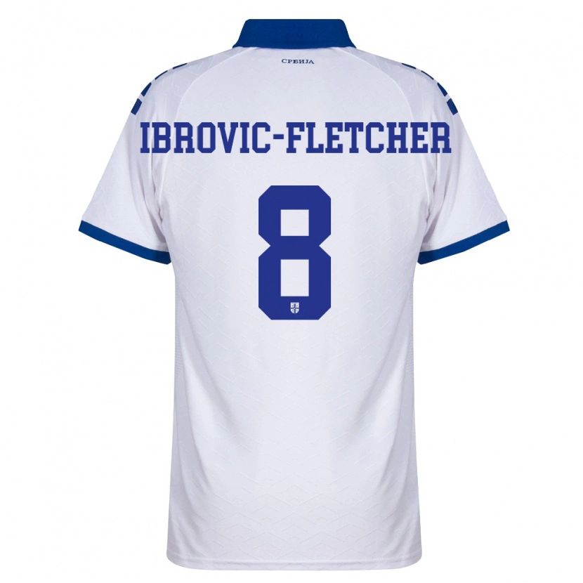 Danxen Men Serbia Edward Ibrovic-Fletcher #8 Navy White Red Away Jersey 26-28 T-Shirt
