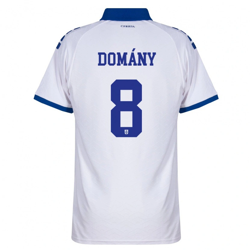 Danxen Men Serbia Bence Domány #8 Navy White Red Away Jersey 26-28 T-Shirt