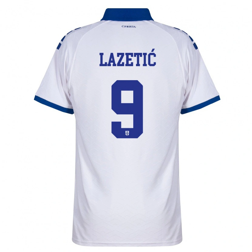 Danxen Men Serbia Marko Lazetić #9 Navy White Red Away Jersey 26-28 T-Shirt