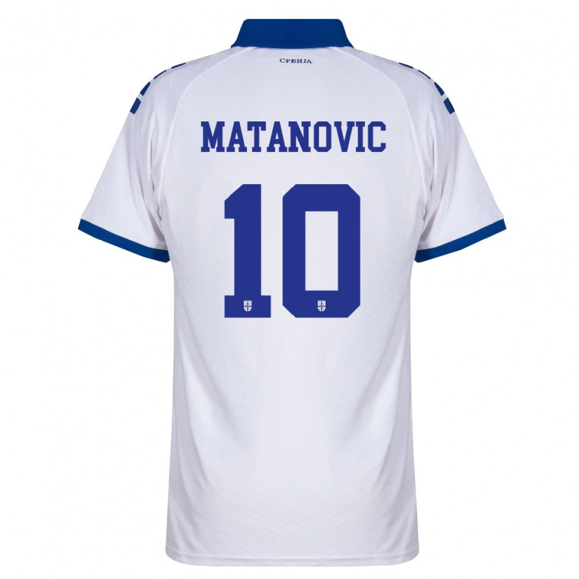 Danxen Men Serbia Ognjen Matanovic #10 Navy White Red Away Jersey 26-28 T-Shirt