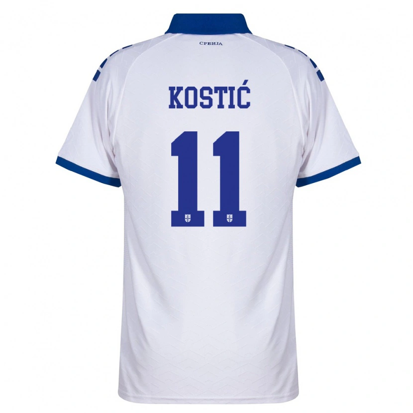 Danxen Men Serbia Filip Kostić #11 Navy White Red Away Jersey 26-28 T-Shirt