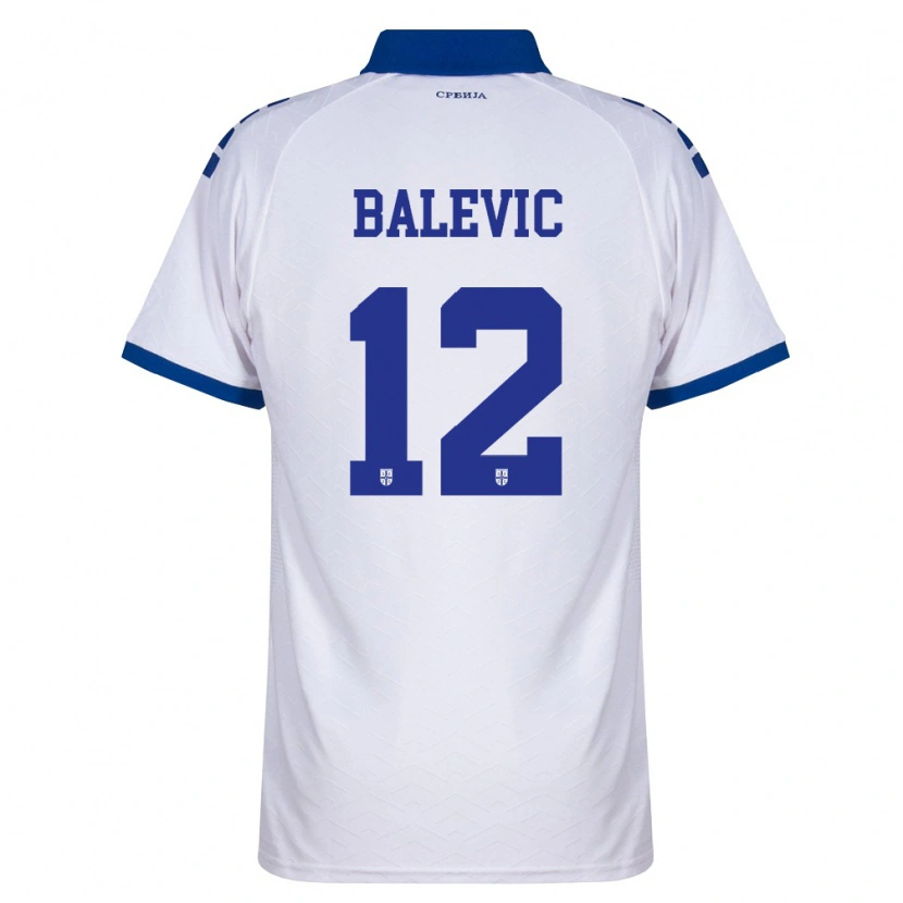 Danxen Men Serbia Lazar Balevic #12 Navy White Red Away Jersey 26-28 T-Shirt