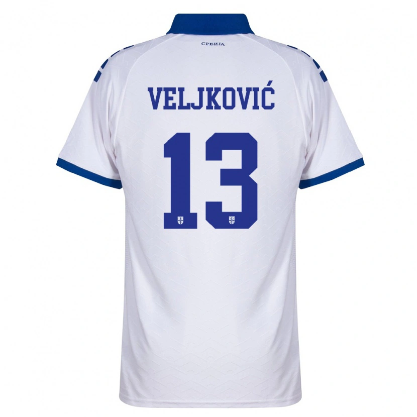 Danxen Men Serbia Milos Veljkovic #13 Navy White Red Away Jersey 26-28 T-Shirt
