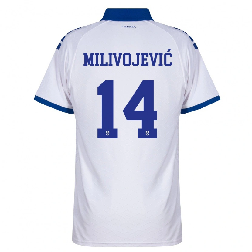 Danxen Men Serbia Vesna Milivojevic #14 Navy White Red Away Jersey 26-28 T-Shirt