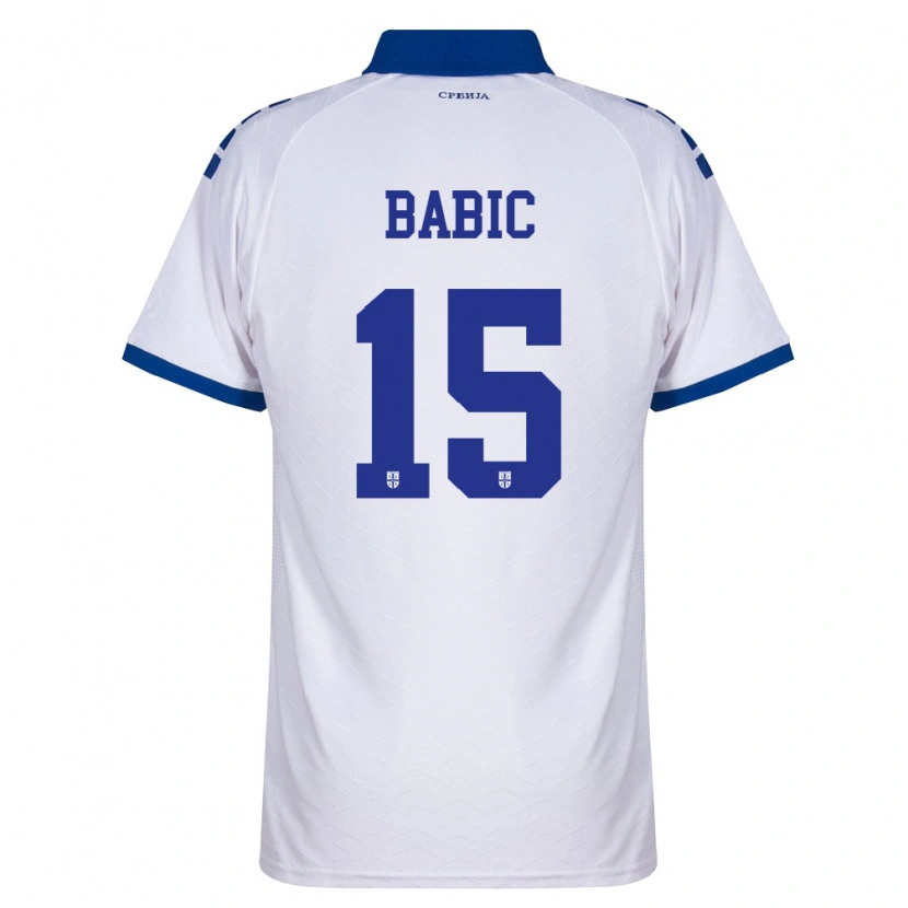 Danxen Men Serbia Srdjan Babic #15 Navy White Red Away Jersey 26-28 T-Shirt