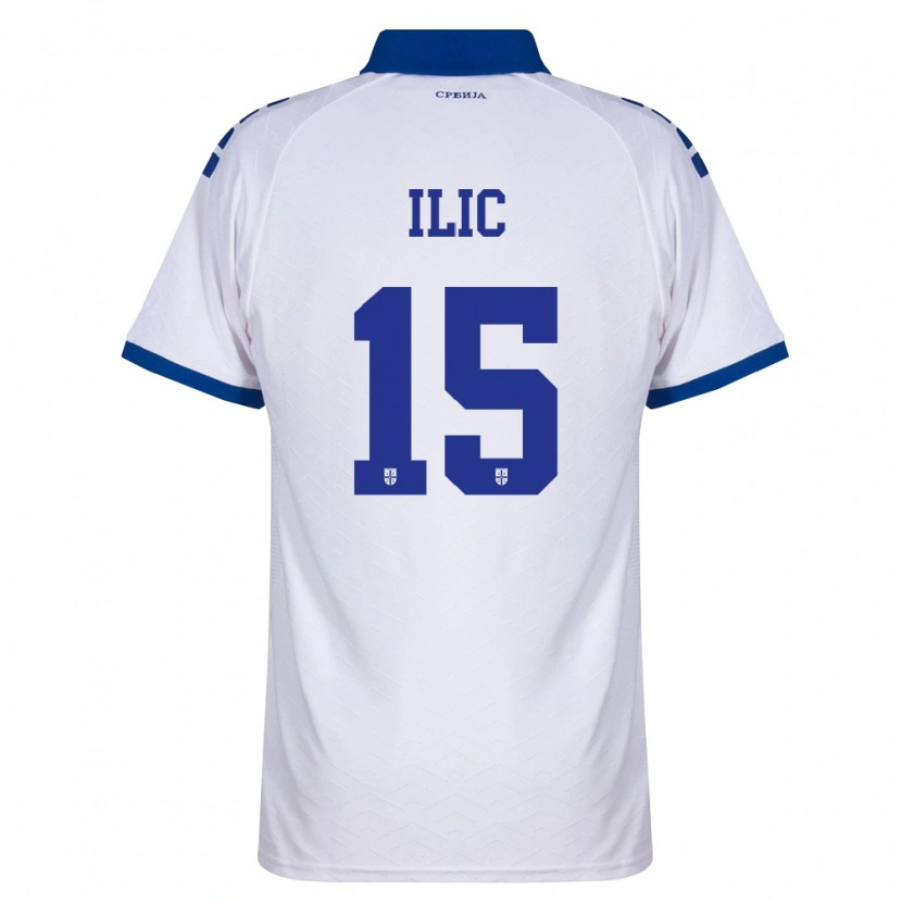 Danxen Men Serbia Mihajlo Ilic #15 Navy White Red Away Jersey 26-28 T-Shirt
