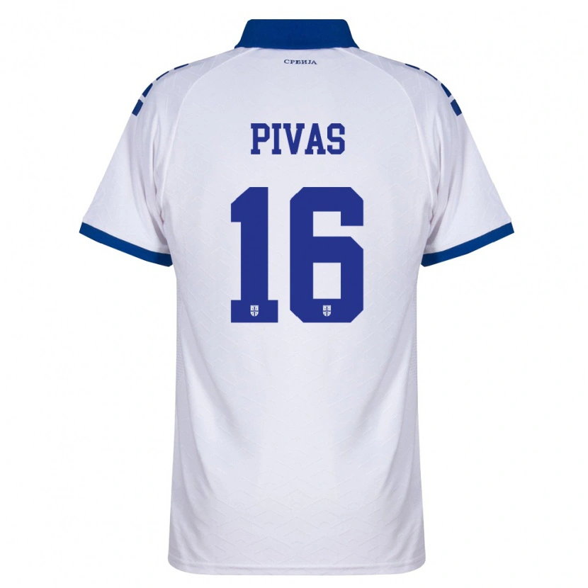 Danxen Men Serbia Miodrag Pivas #16 Navy White Red Away Jersey 26-28 T-Shirt