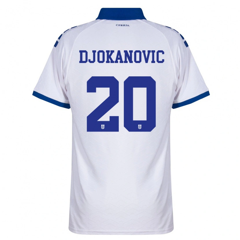 Danxen Men Serbia Damjan Djokanovic #20 Navy White Red Away Jersey 26-28 T-Shirt