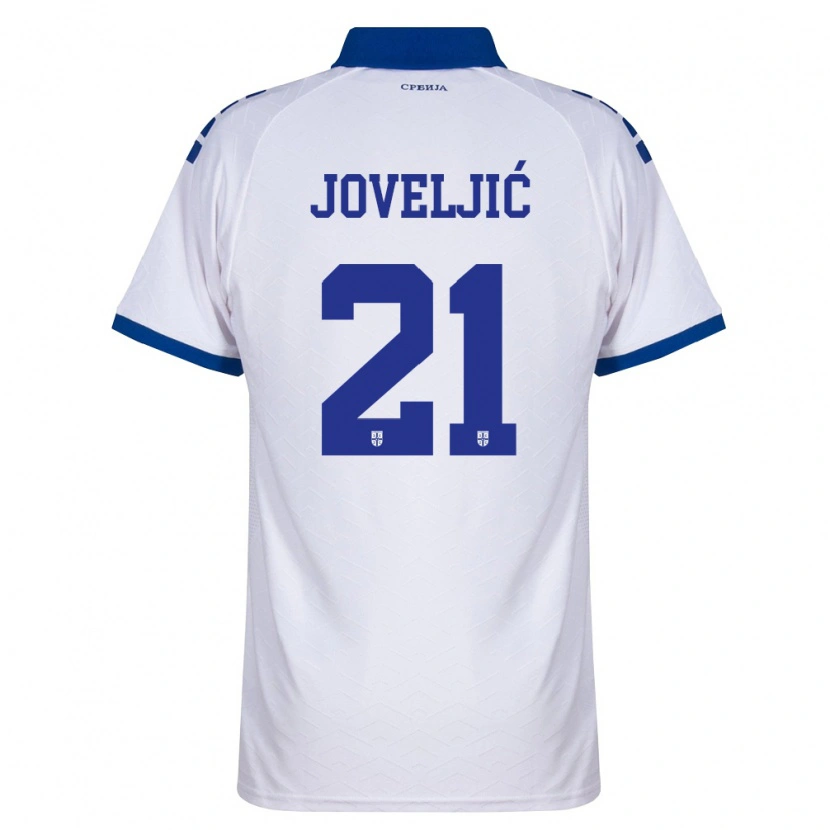 Danxen Men Serbia Dejan Joveljić #21 Navy White Red Away Jersey 26-28 T-Shirt