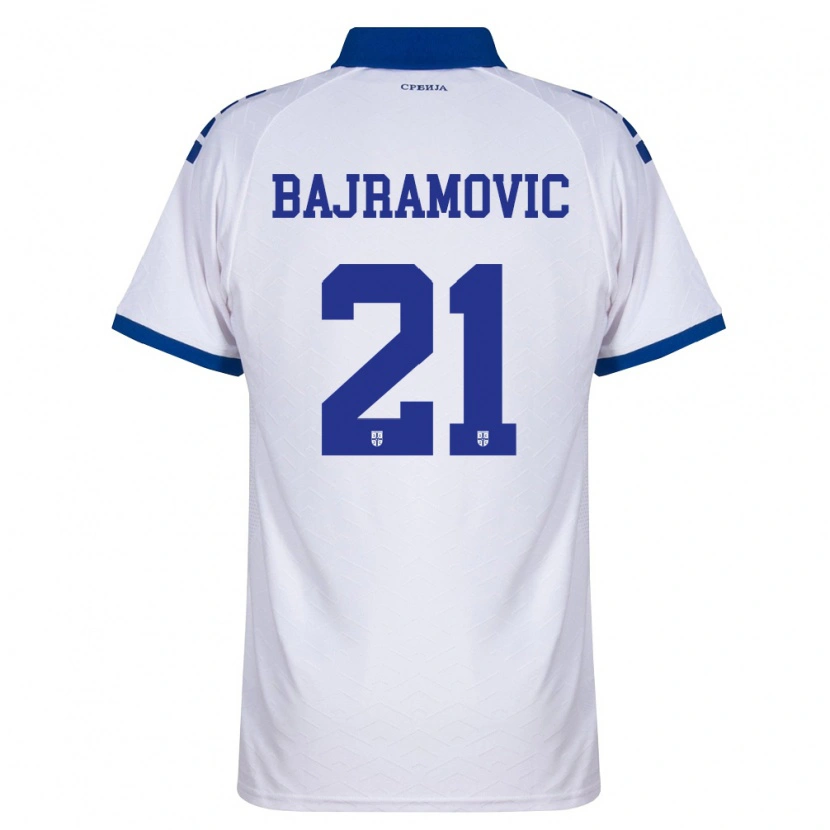 Danxen Men Serbia Eldin Bajramovic #21 Navy White Red Away Jersey 26-28 T-Shirt