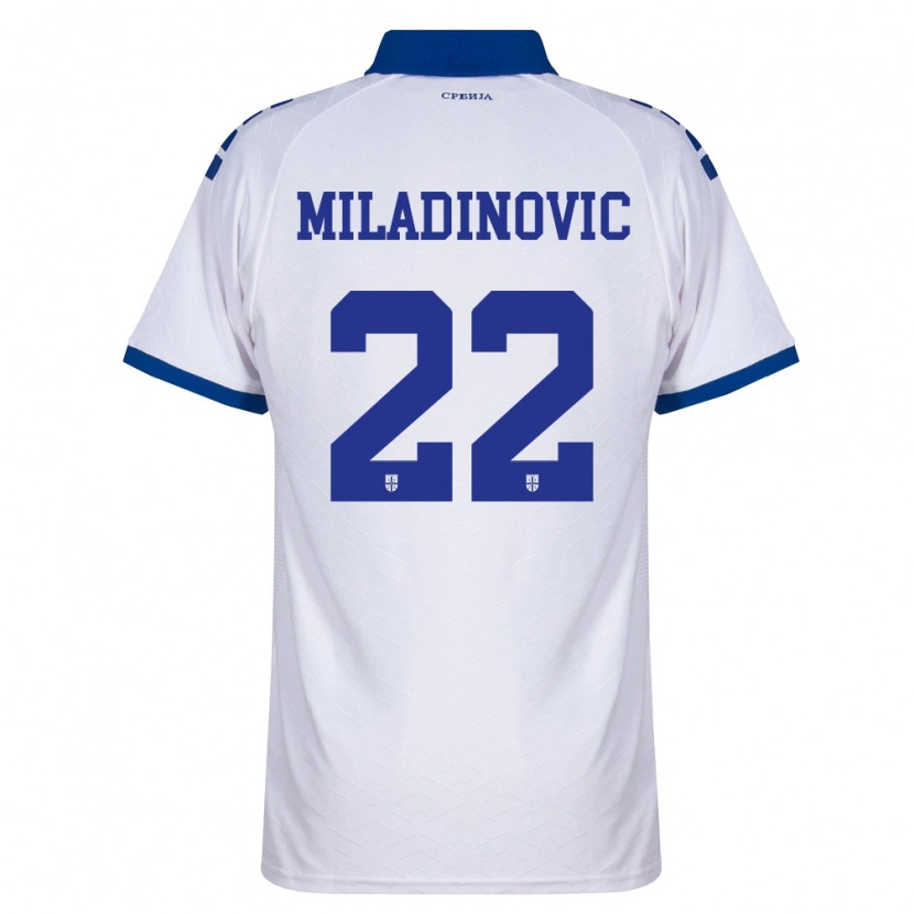 Danxen Men Serbia Igor Miladinovic #22 Navy White Red Away Jersey 26-28 T-Shirt