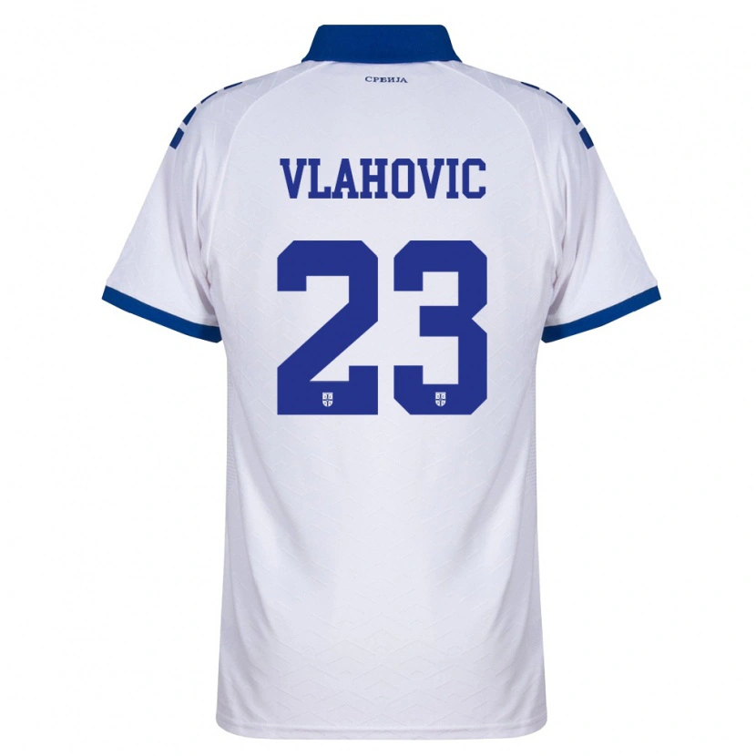 Danxen Men Serbia Dušan Vlahović #23 Navy White Red Away Jersey 26-28 T-Shirt