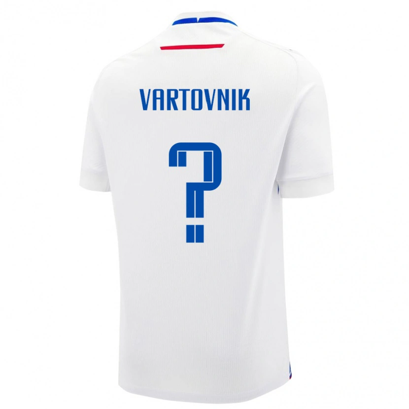 Danxen Men Slovakia Michal Vartovnik #0 White Blue Away Jersey 26-28 T-Shirt
