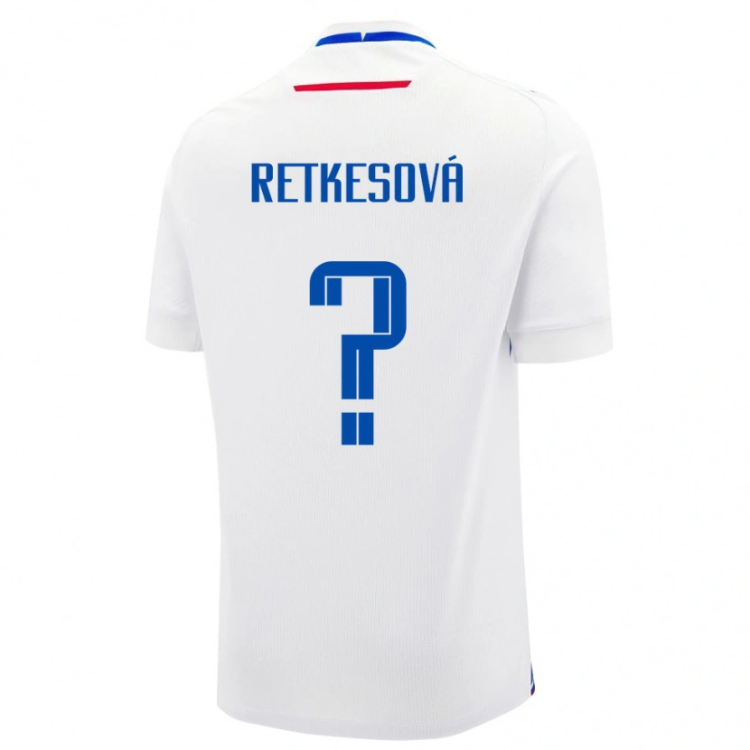 Danxen Men Slovakia Laura Retkesová #0 White Blue Away Jersey 26-28 T-Shirt